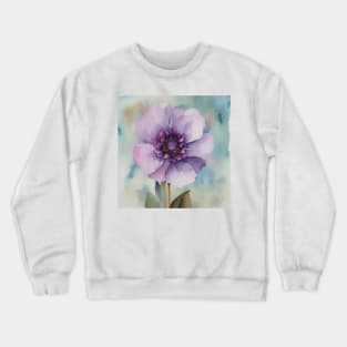 Large Purple Watercolour Flower Crewneck Sweatshirt